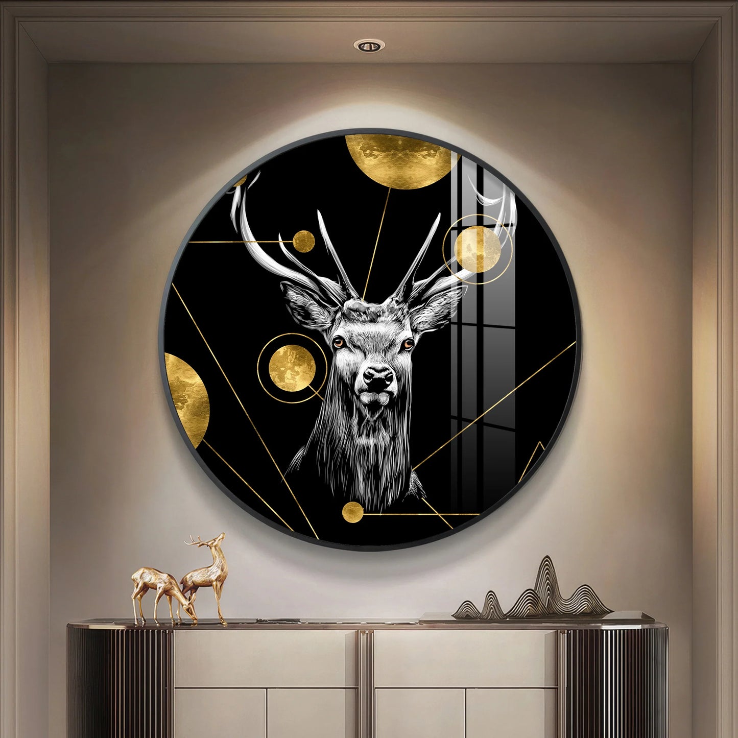 Regal Stag Premium Acrylic Round Wall Art