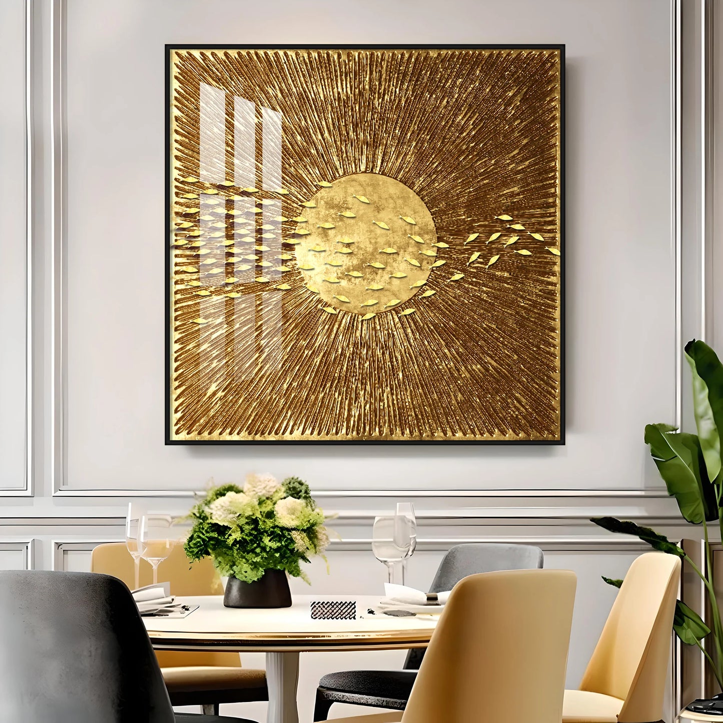 Rustic Gold Premium Acrylic Square Wall Art
