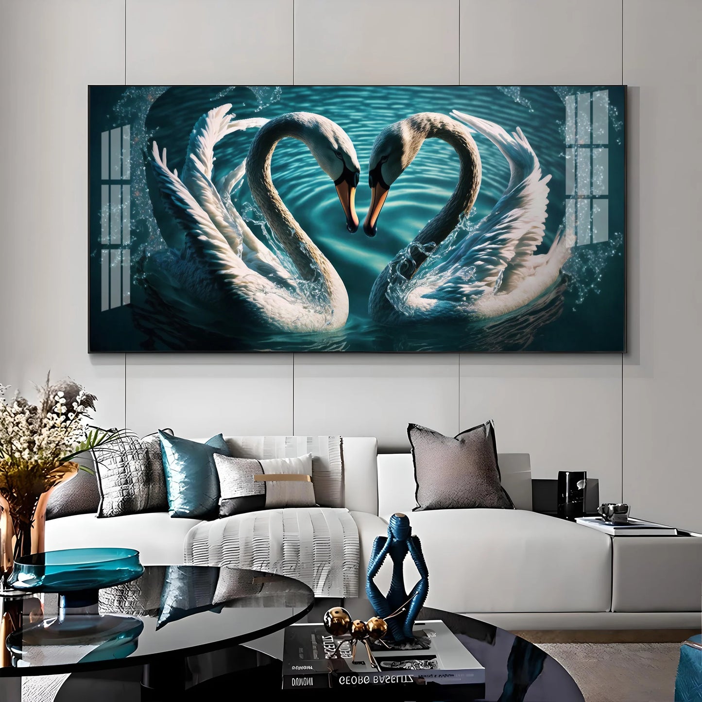 Blended By Love Swan Premium Acrylic Horizontal Wall Art