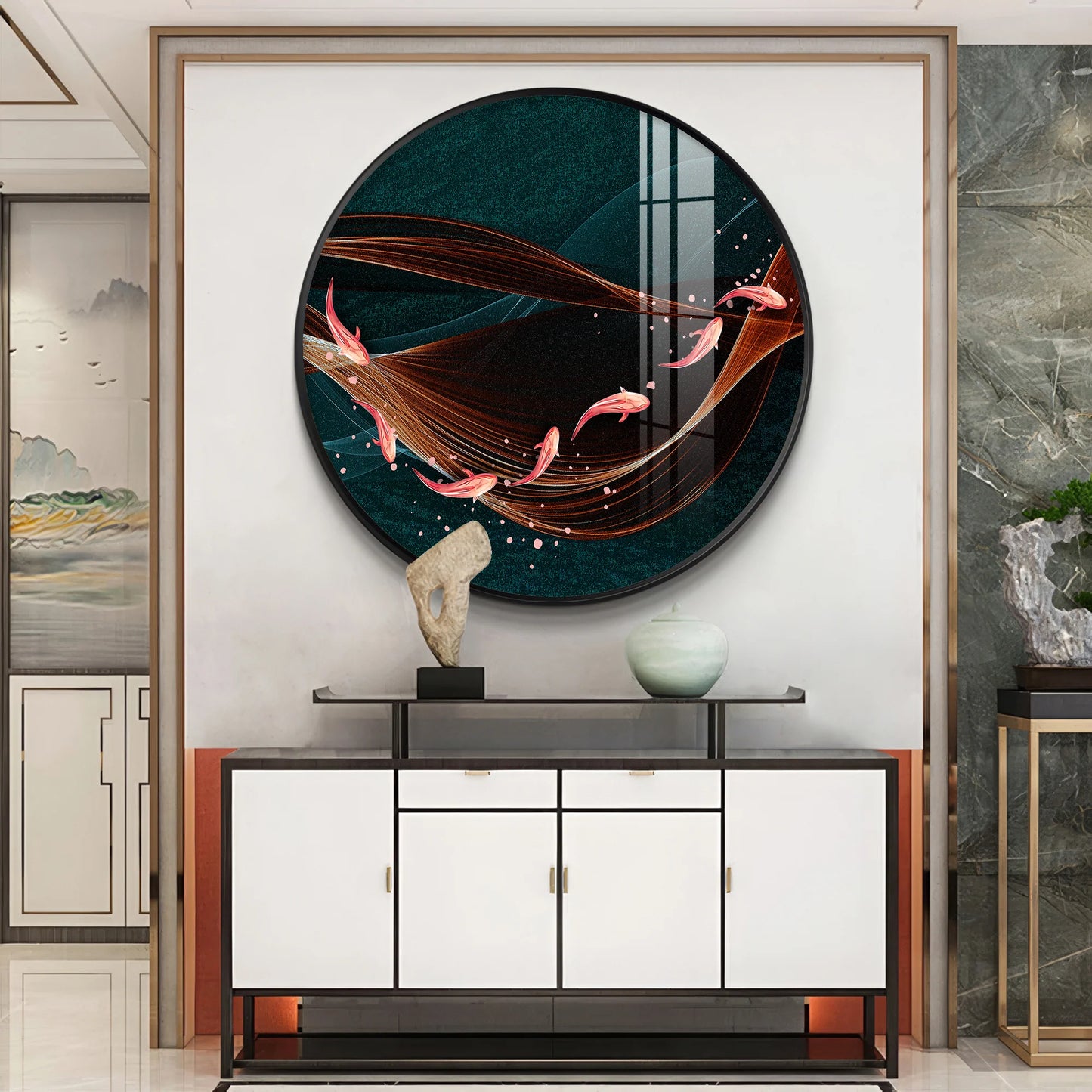 Wavebound Kio Fish Premium Acrylic Round Wall Art