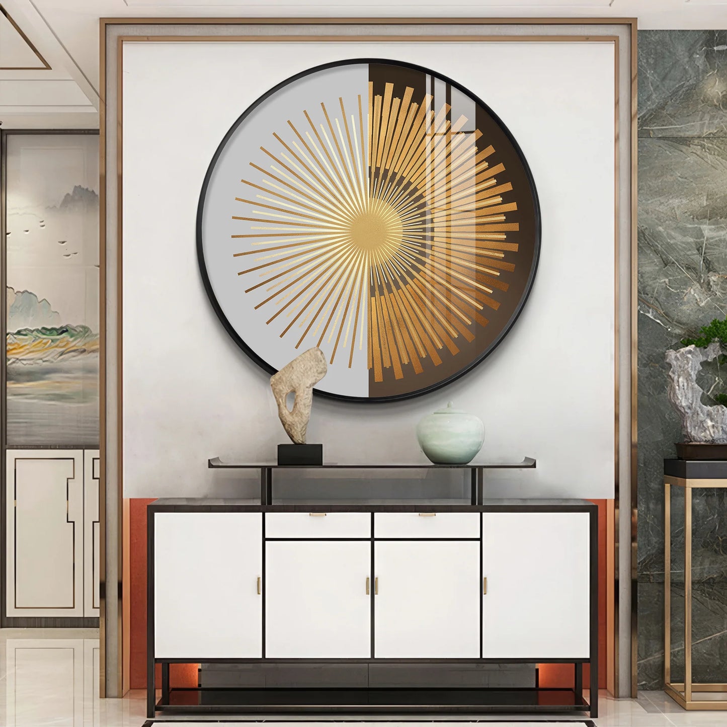 Radiant Circle Premium Acrylic Round Wall Art
