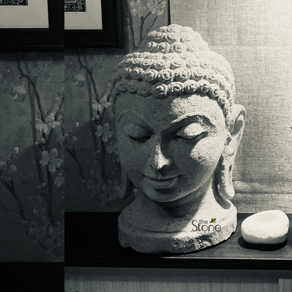 Buddha Head Sculpture in SandStone 15″