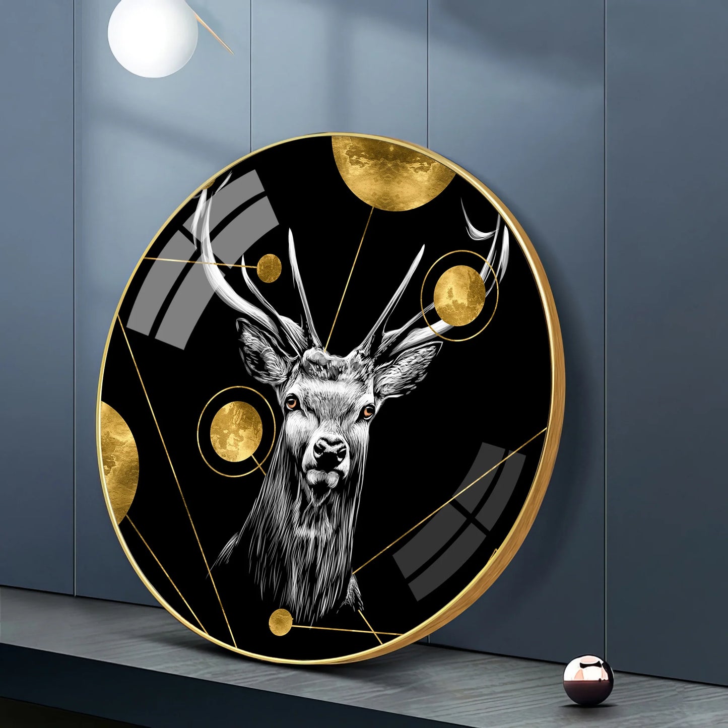 Regal Stag Premium Acrylic Round Wall Art