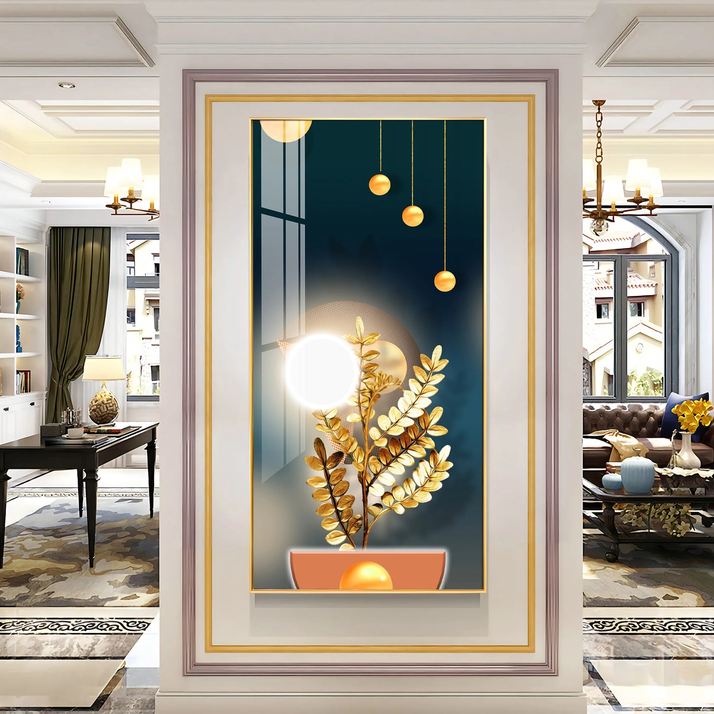 Glowing Plant Premium Acrylic Vertical Wall Art