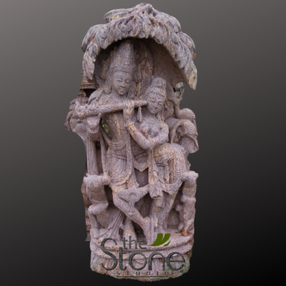 Radha Krishna Sculpture Standing Under A tree 6ft