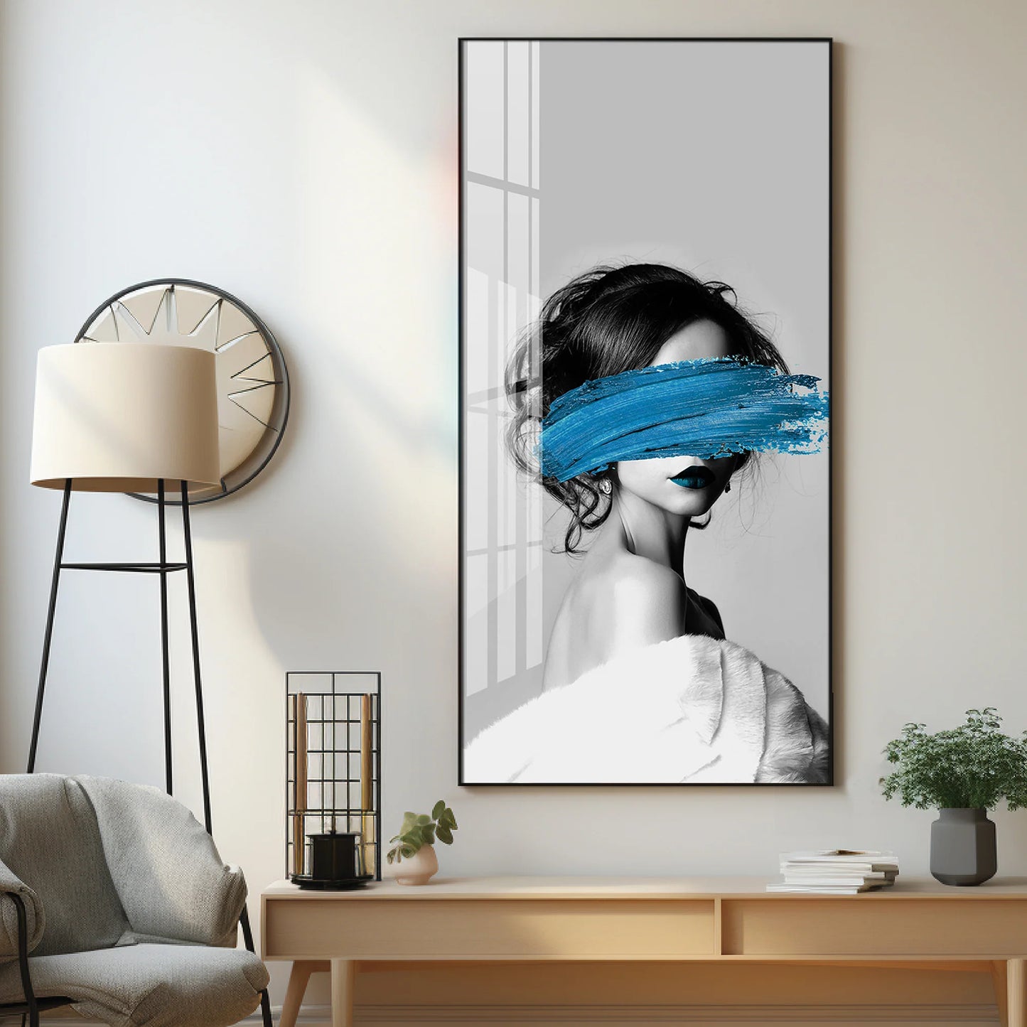 Blindfolded Fashion Premium Acrylic Vertical Wall Art