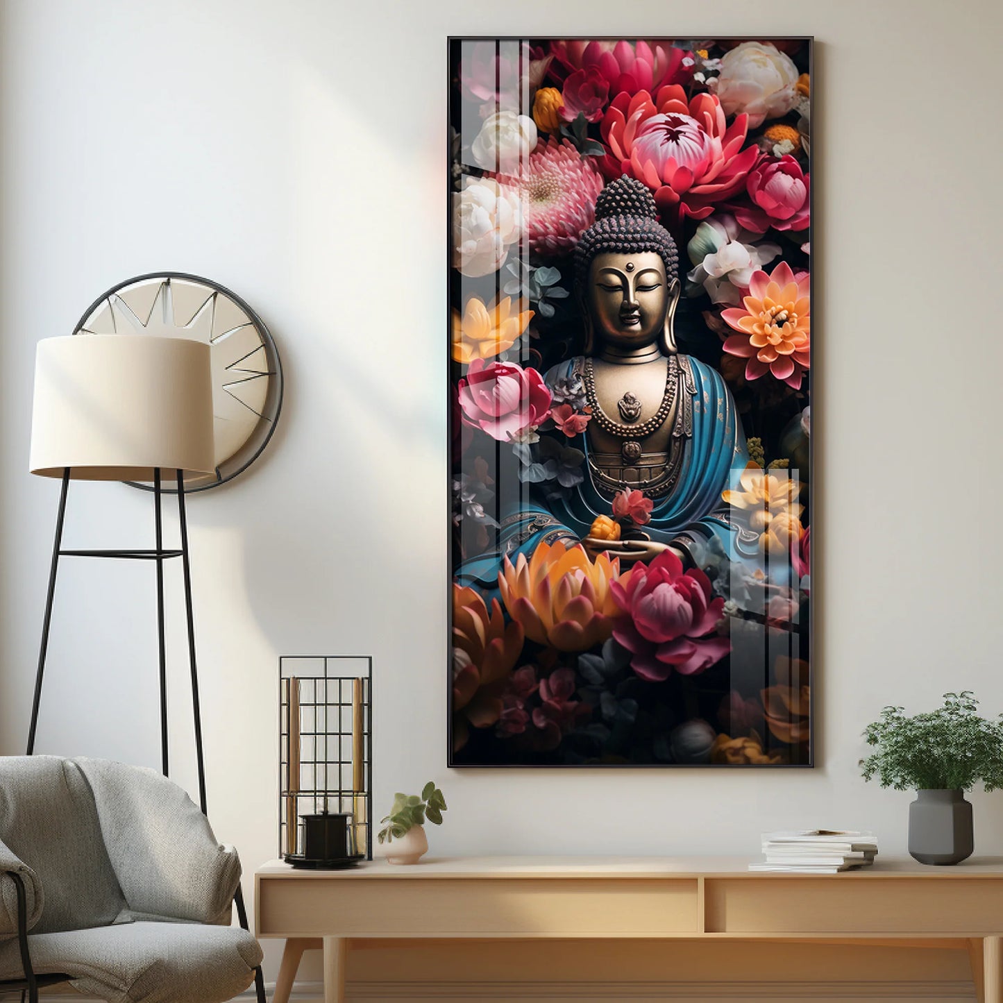 Meditating Buddha Premium Acrylic Vertical Wall Art