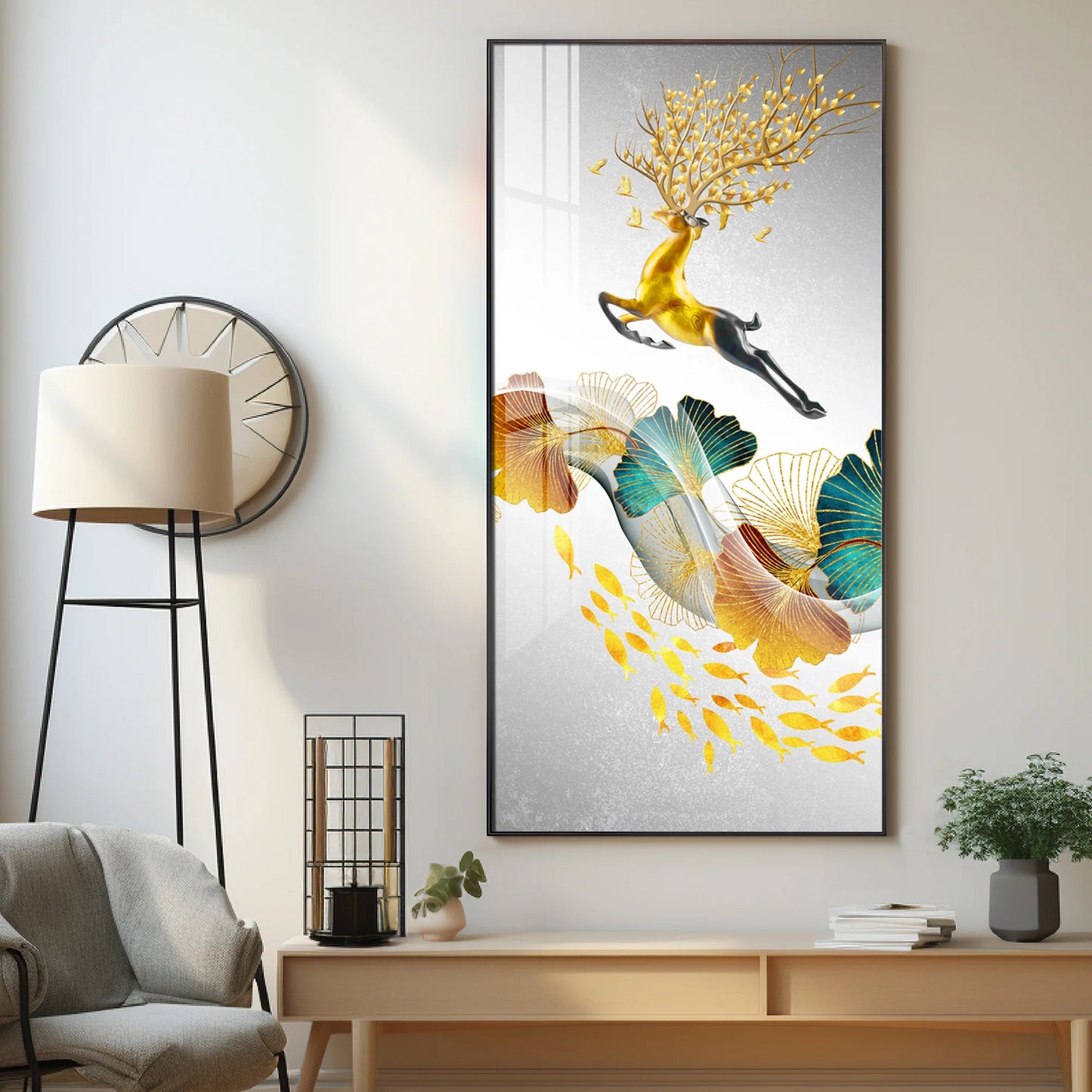 Luxury Deer Premium Acrylic Vertical Wall Art