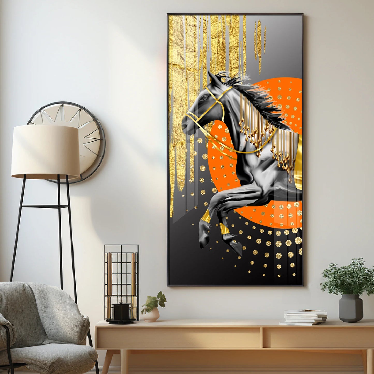 Modern Horse Premium Acrylic Vertical Wall Art