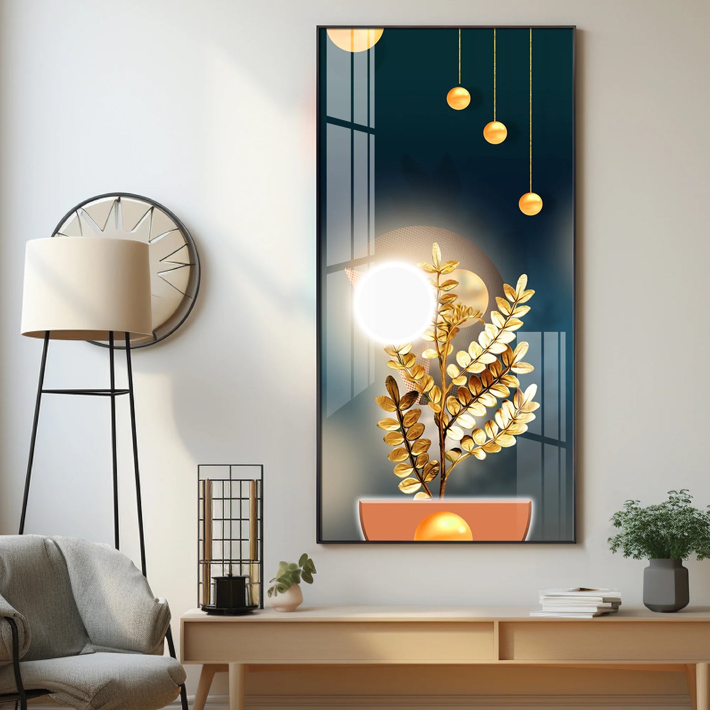 Glowing Plant Premium Acrylic Vertical Wall Art