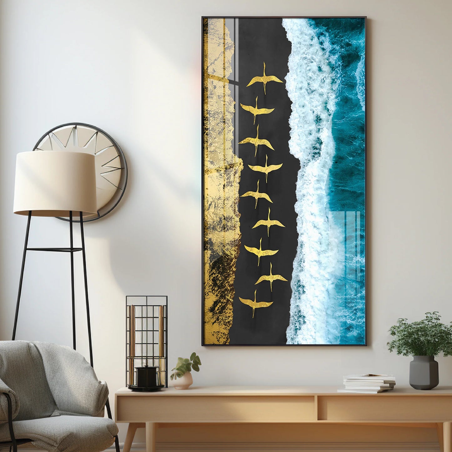Ocean Waves Premium Acrylic Vertical Wall Art