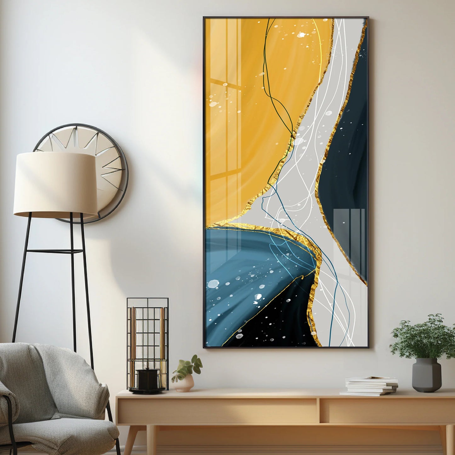 Multicolor Abstract Pattern Premium Acrylic Vertical Wall Art