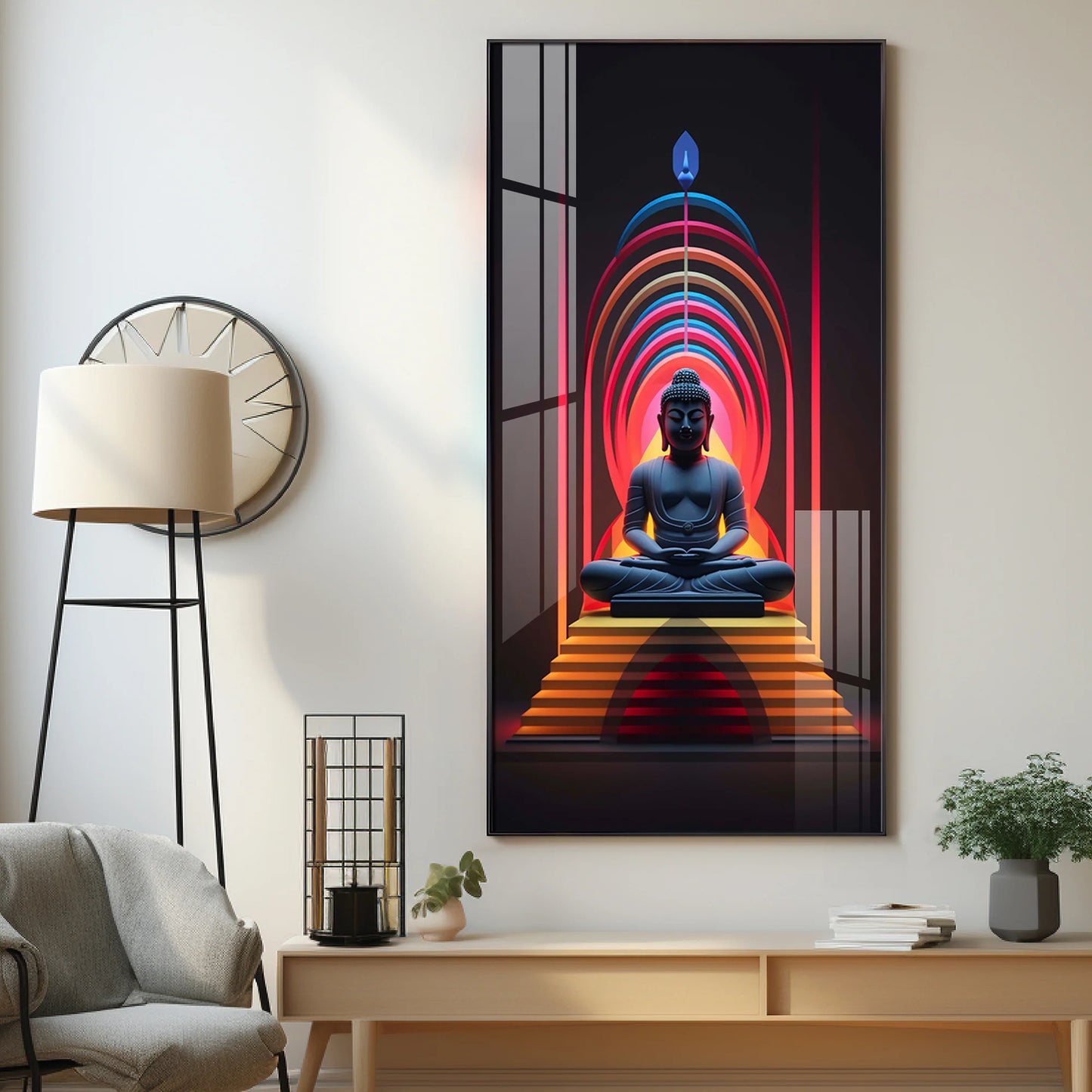 Powerful Buddha Premium Acrylic Vertical Wall Art