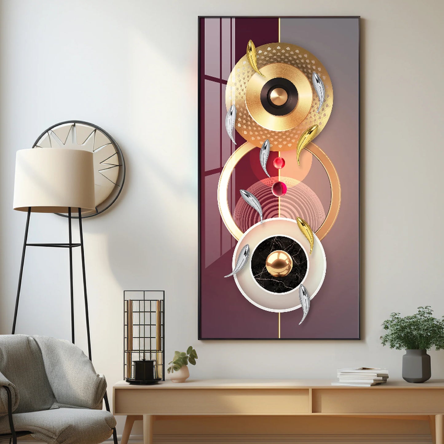Glittering Koi Fish Premium Acrylic Vertical Wall Art