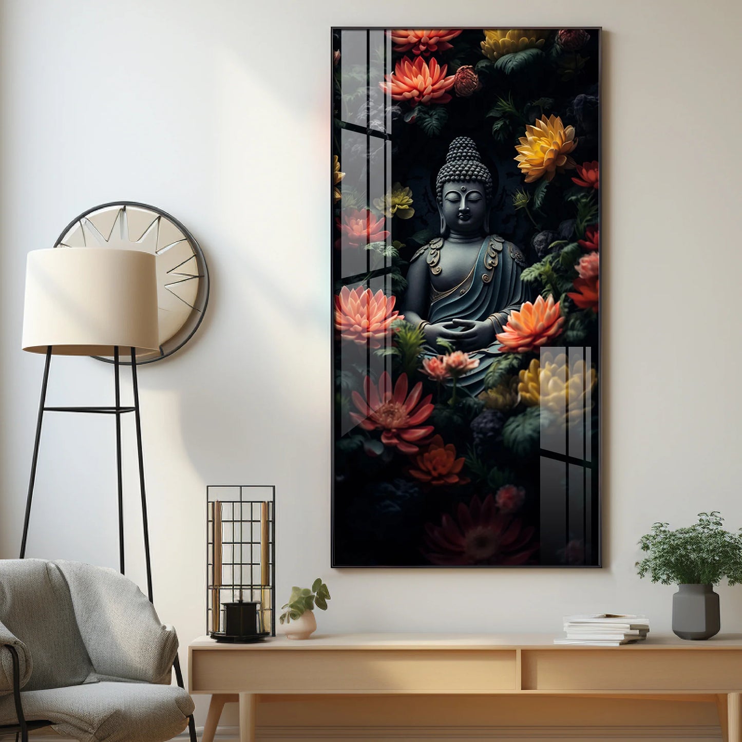 Majestic Buddha Premium Acrylic Vertical Wall Art