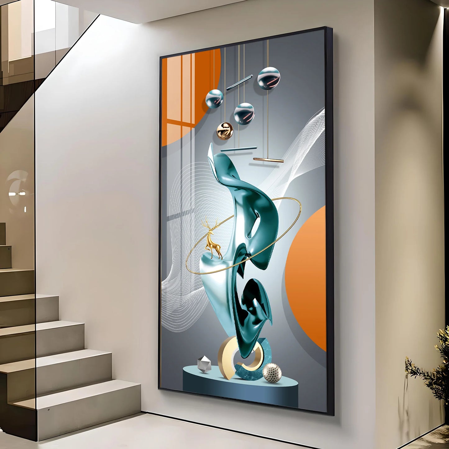 Luxury Abstract Art Premium Acrylic Vertical Wall Art