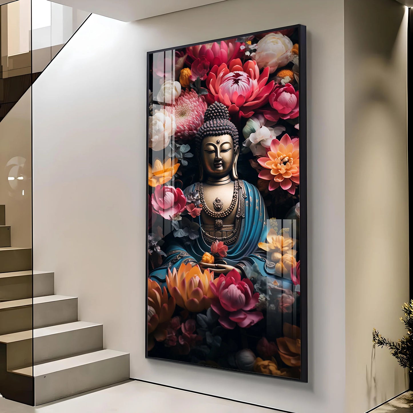 Meditating Buddha Premium Acrylic Vertical Wall Art