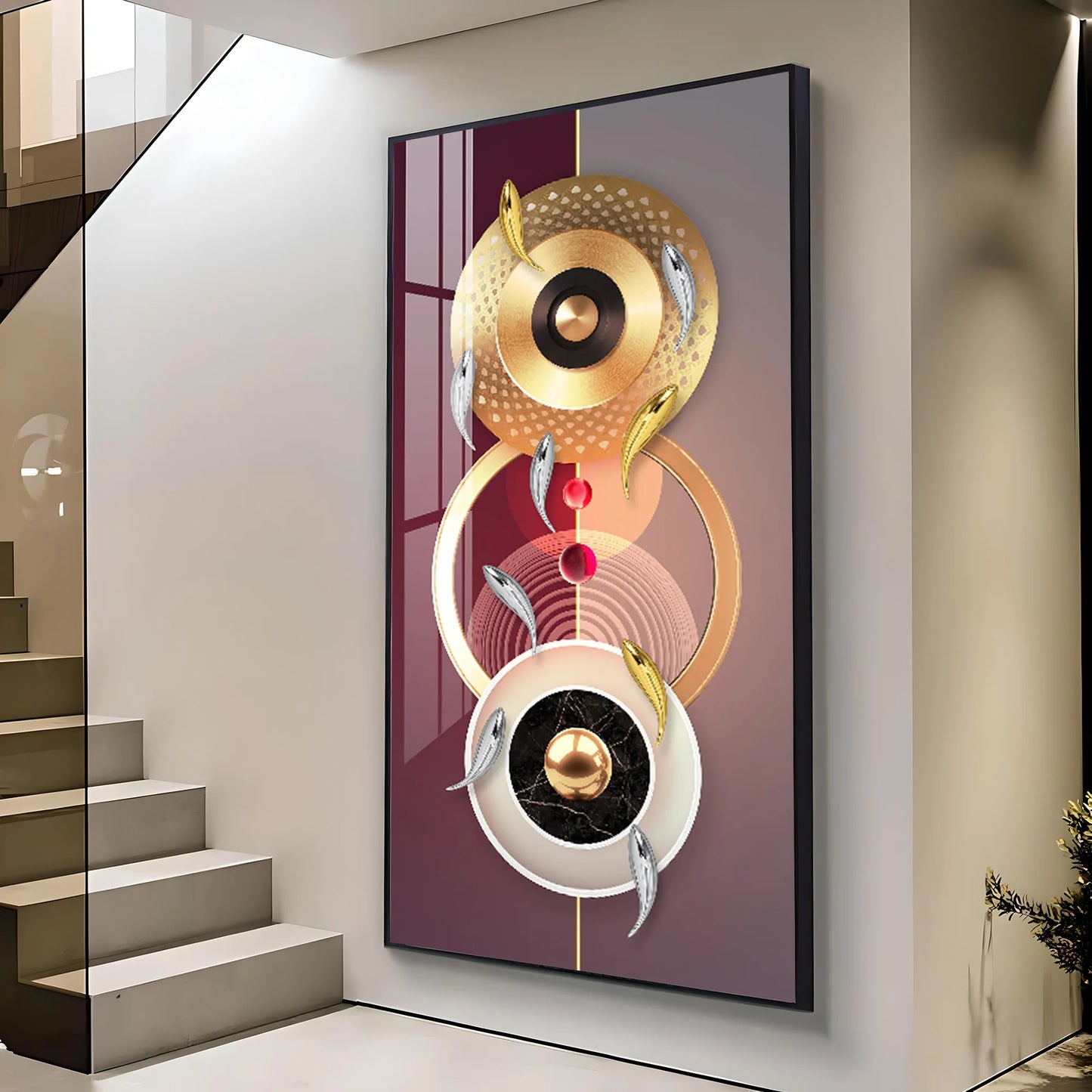 Glittering Koi Fish Premium Acrylic Vertical Wall Art