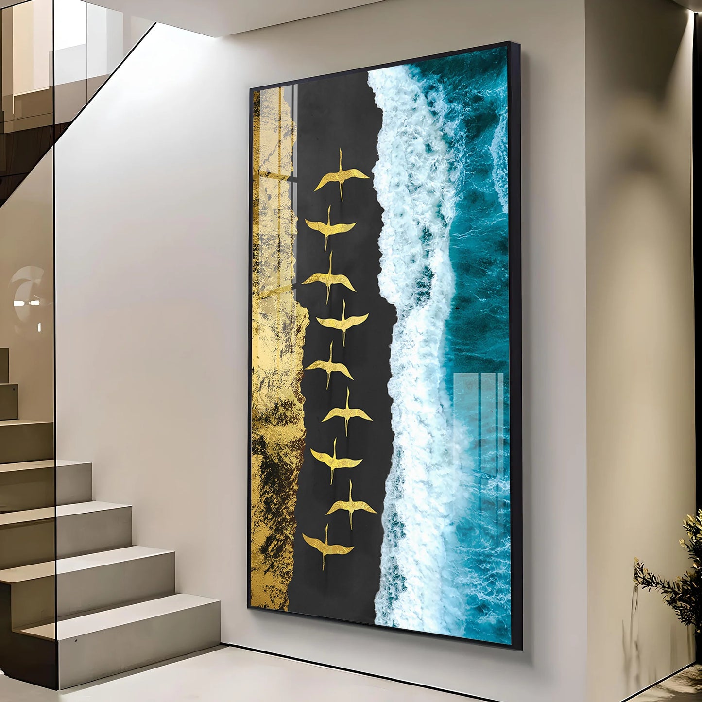 Ocean Waves Premium Acrylic Vertical Wall Art