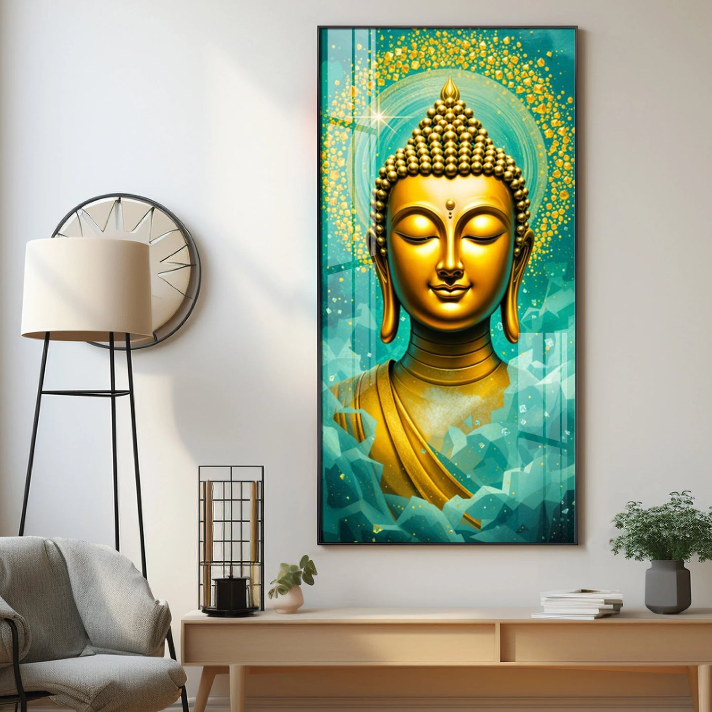 Contemporary Buddha Essence Premium Acrylic Vertical Wall Artq