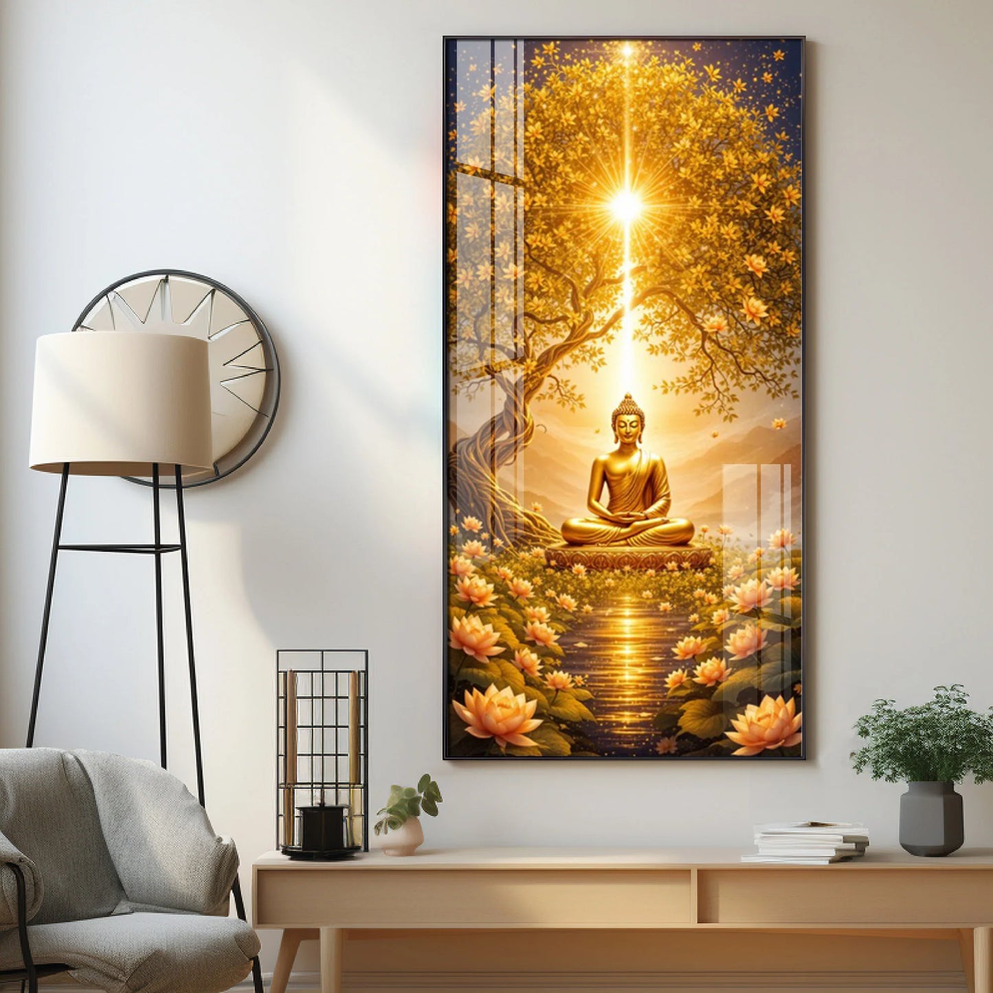 Buddha's Embrace Premium Acrylic Vertical Wall Art