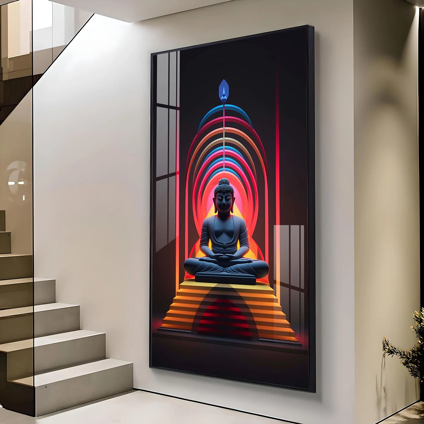 Powerful Buddha Premium Acrylic Vertical Wall Art