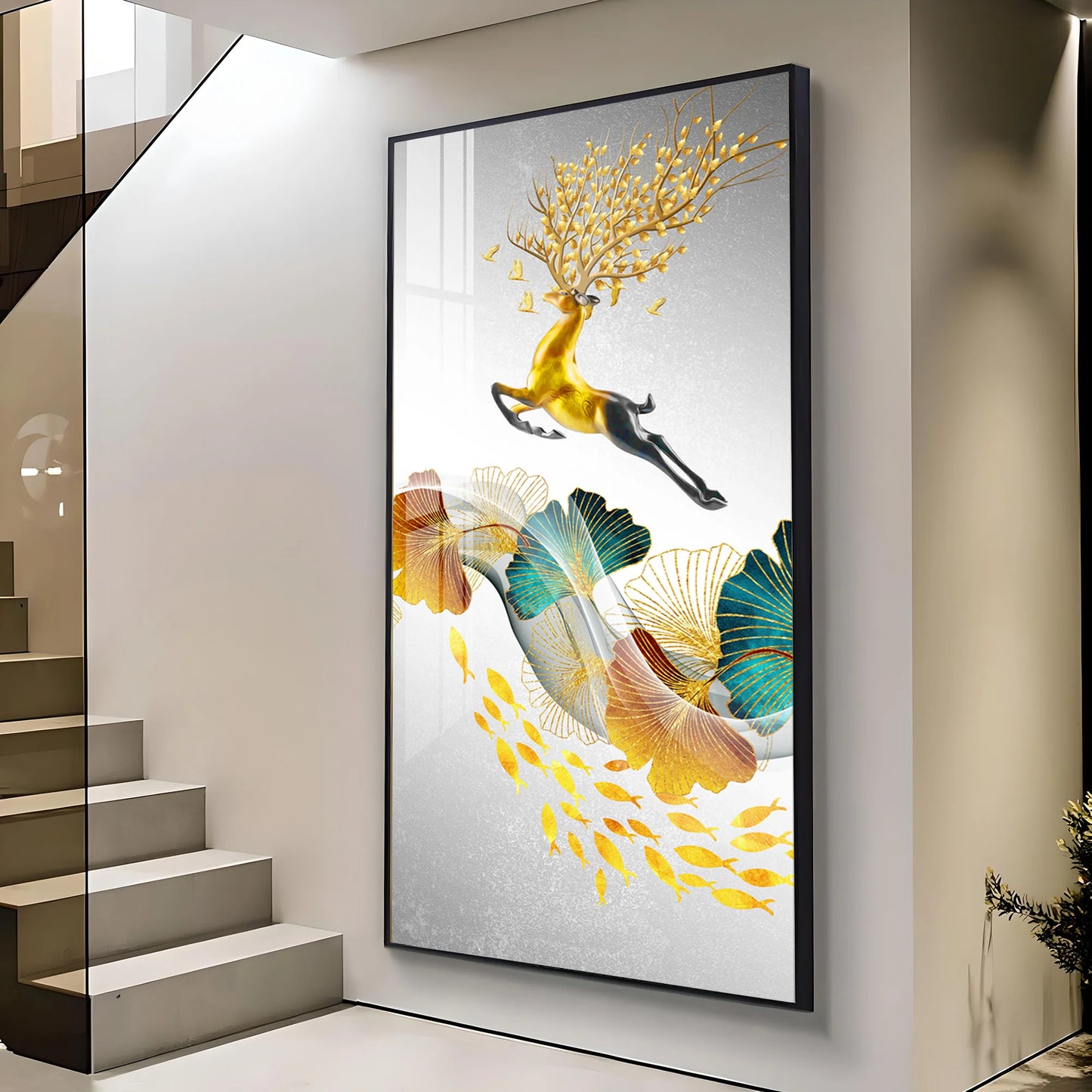 Luxury Deer Premium Acrylic Vertical Wall Art