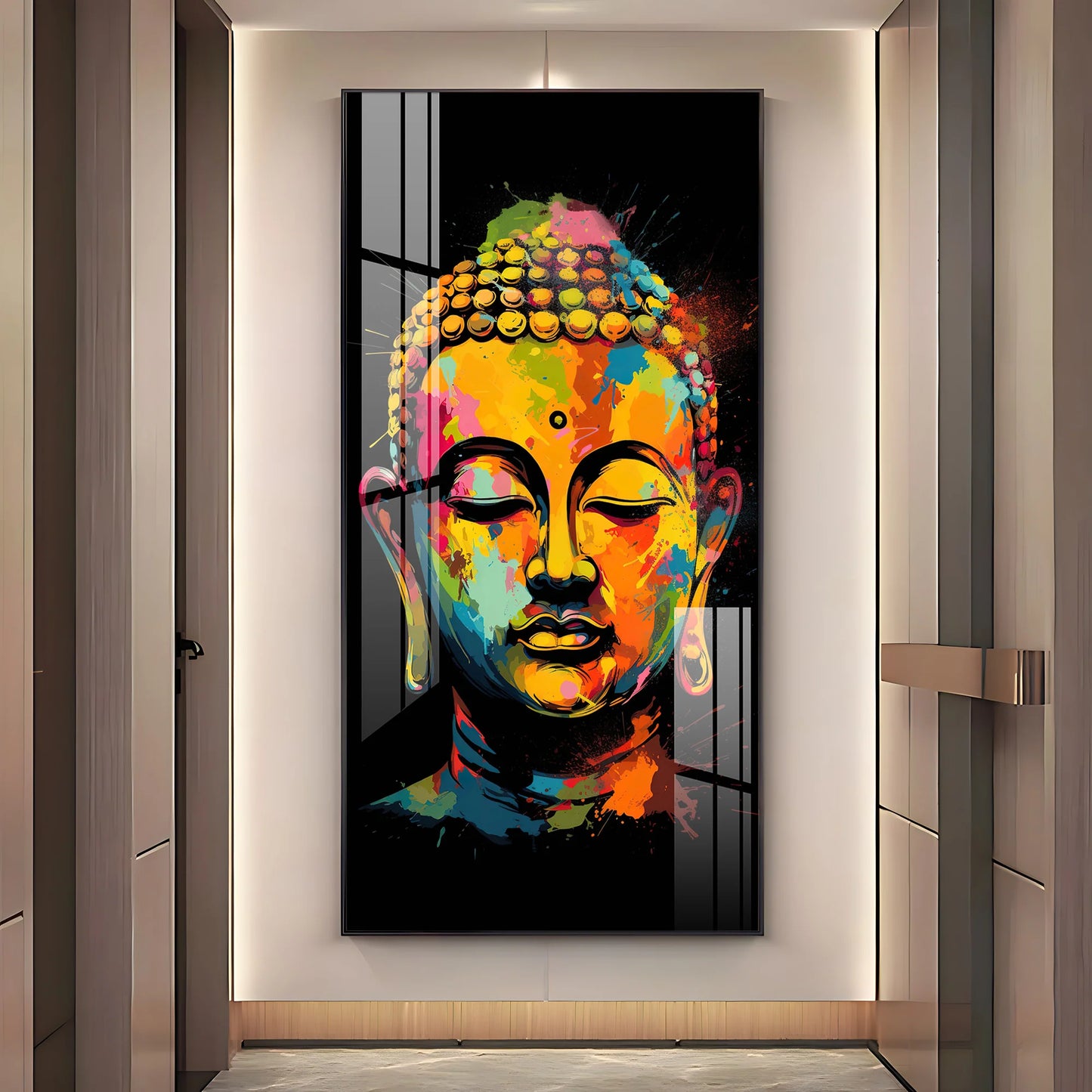 Colorful Buddha Premium Acrylic Vertical Wall Art