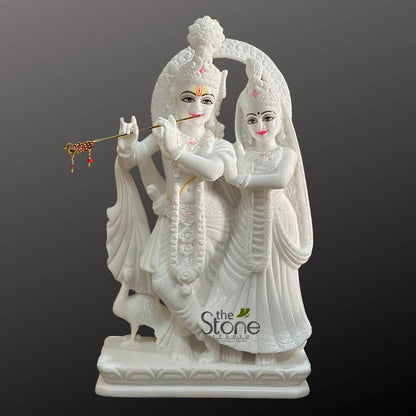 18 inch Marble Radha Krishna Statue