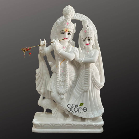 18 inch Marble Radha Krishna Statue