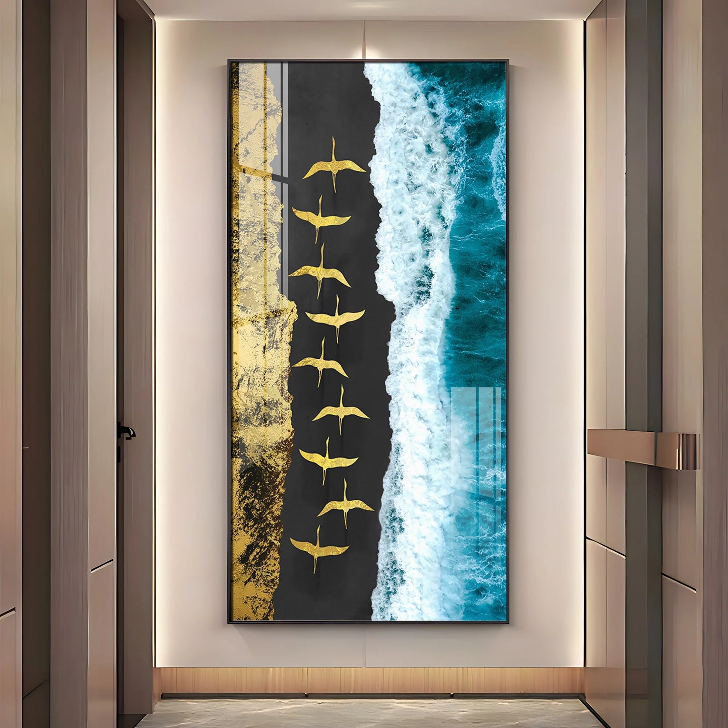 Ocean Waves Premium Acrylic Vertical Wall Art