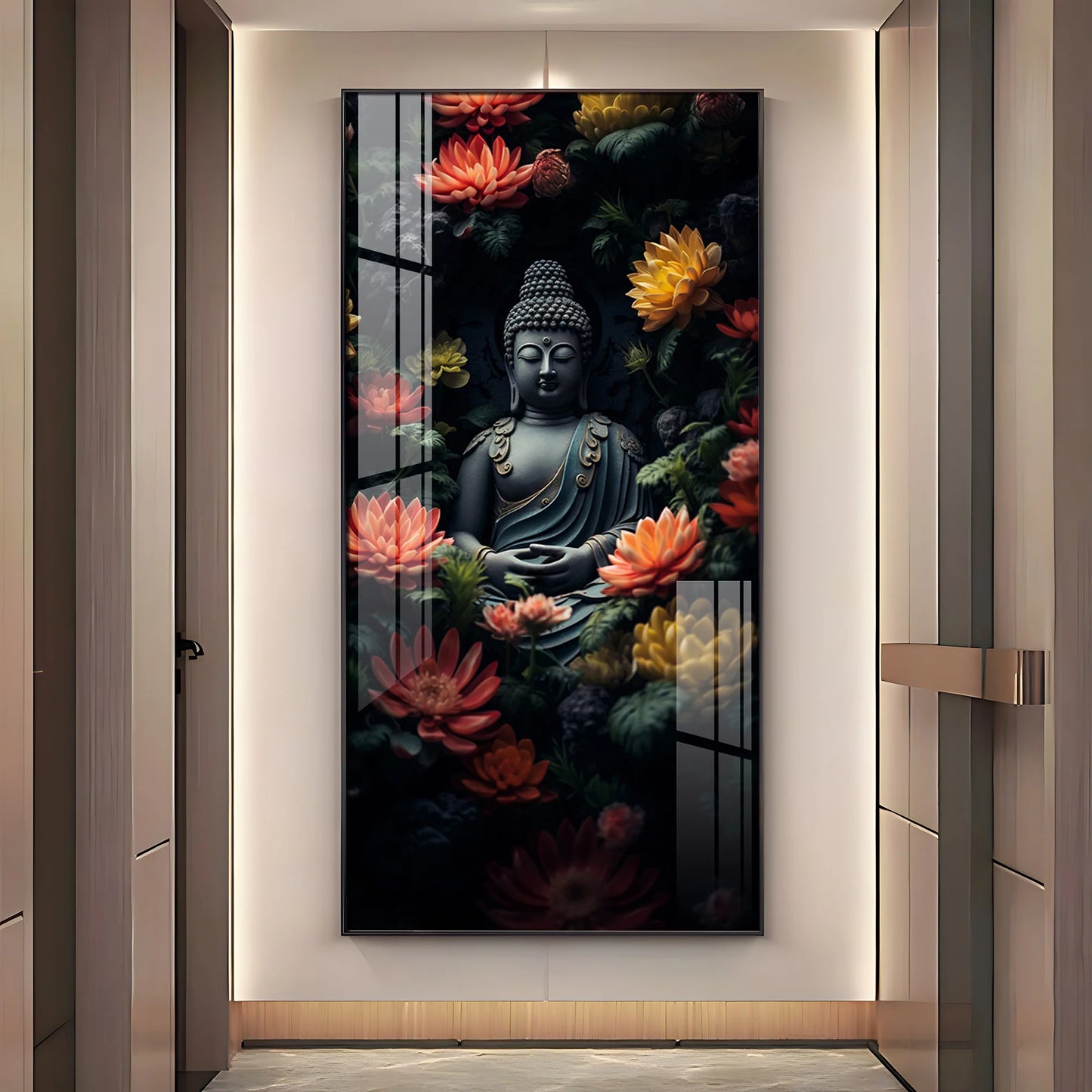 Majestic Buddha Premium Acrylic Vertical Wall Art
