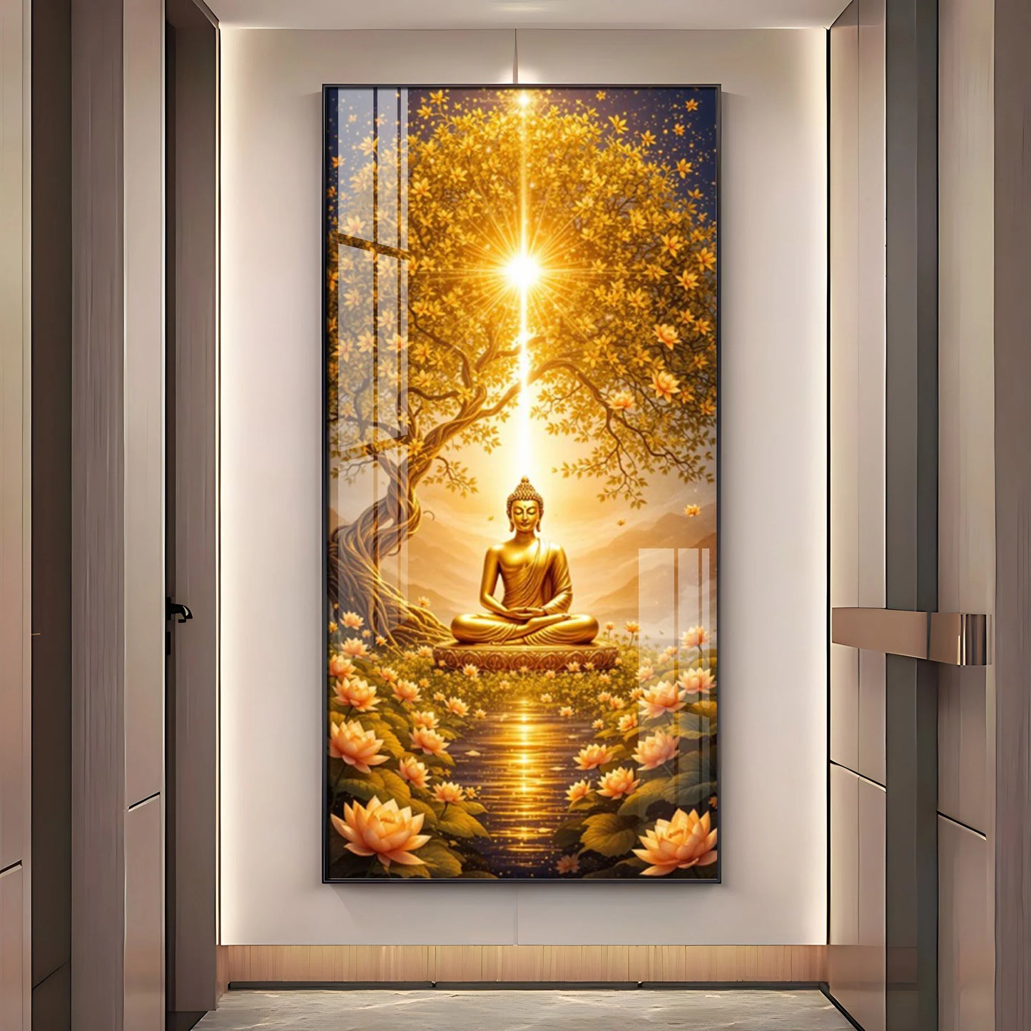 Buddha's Embrace Premium Acrylic Vertical Wall Art