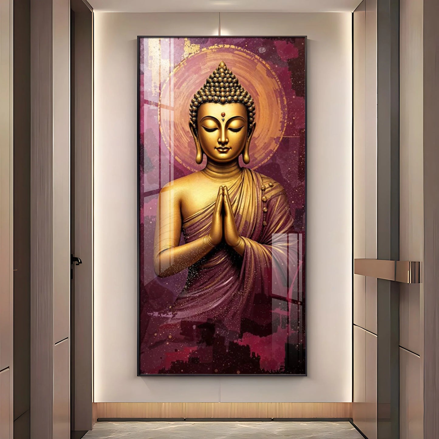 Buddha Is Praying Premium Acrylic Vertical Wall Art
