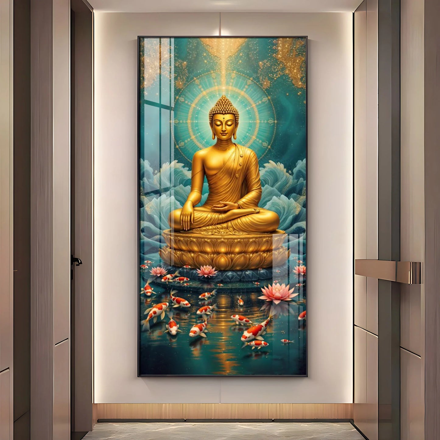 Calm Buddha Musing Premium Acrylic Vertical Wall Art