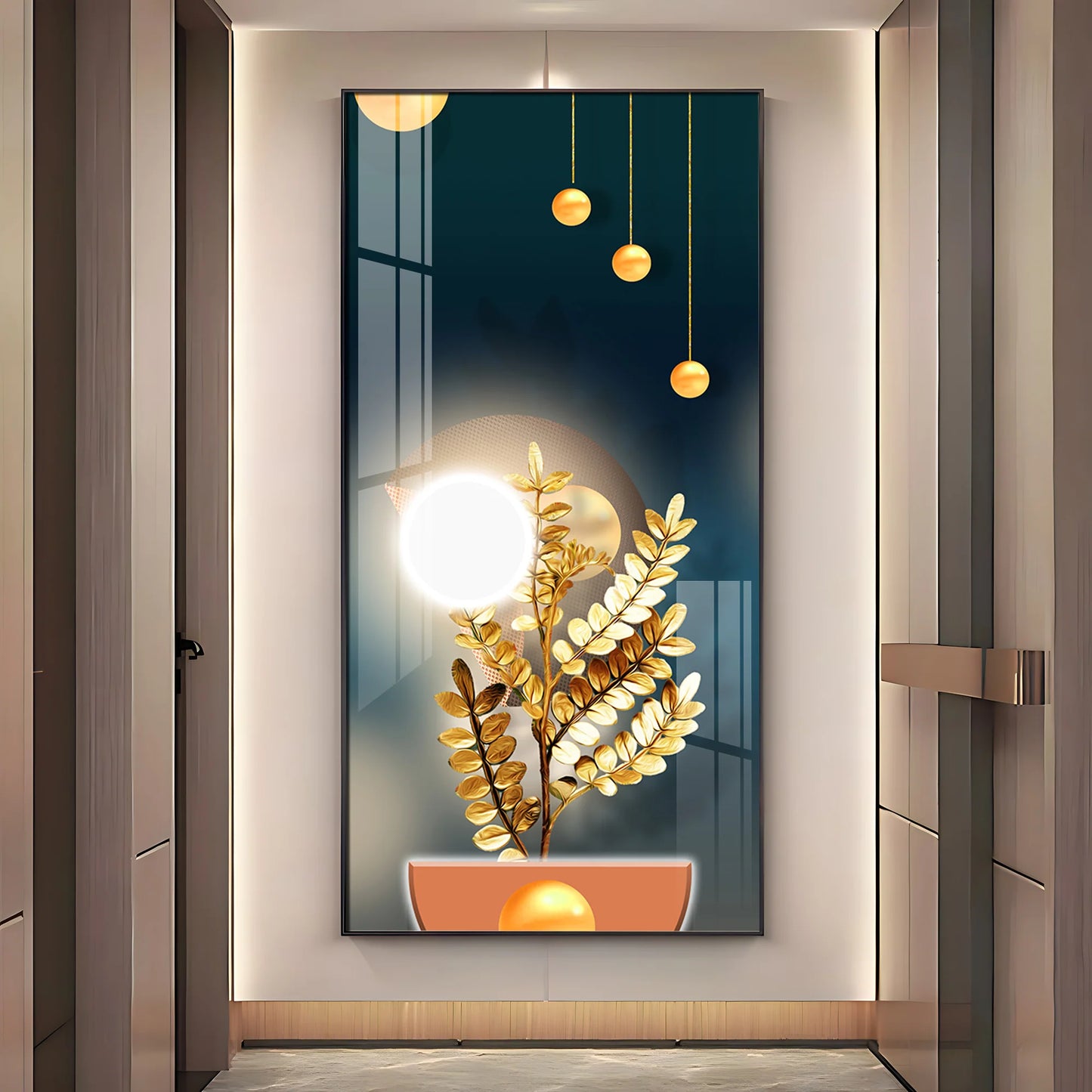 Glowing Plant Premium Acrylic Vertical Wall Art