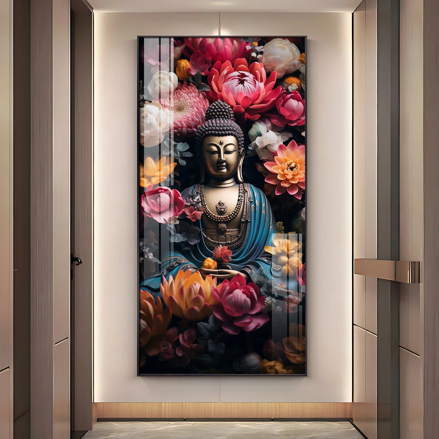 Meditating Buddha Premium Acrylic Vertical Wall Art