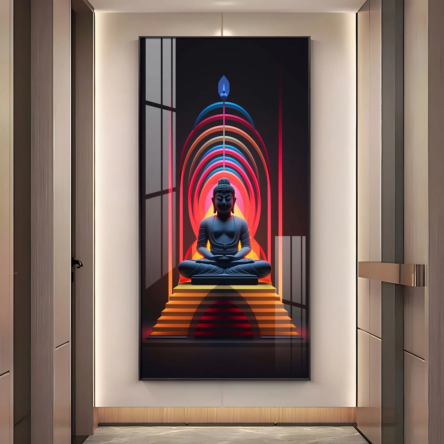 Powerful Buddha Premium Acrylic Vertical Wall Art
