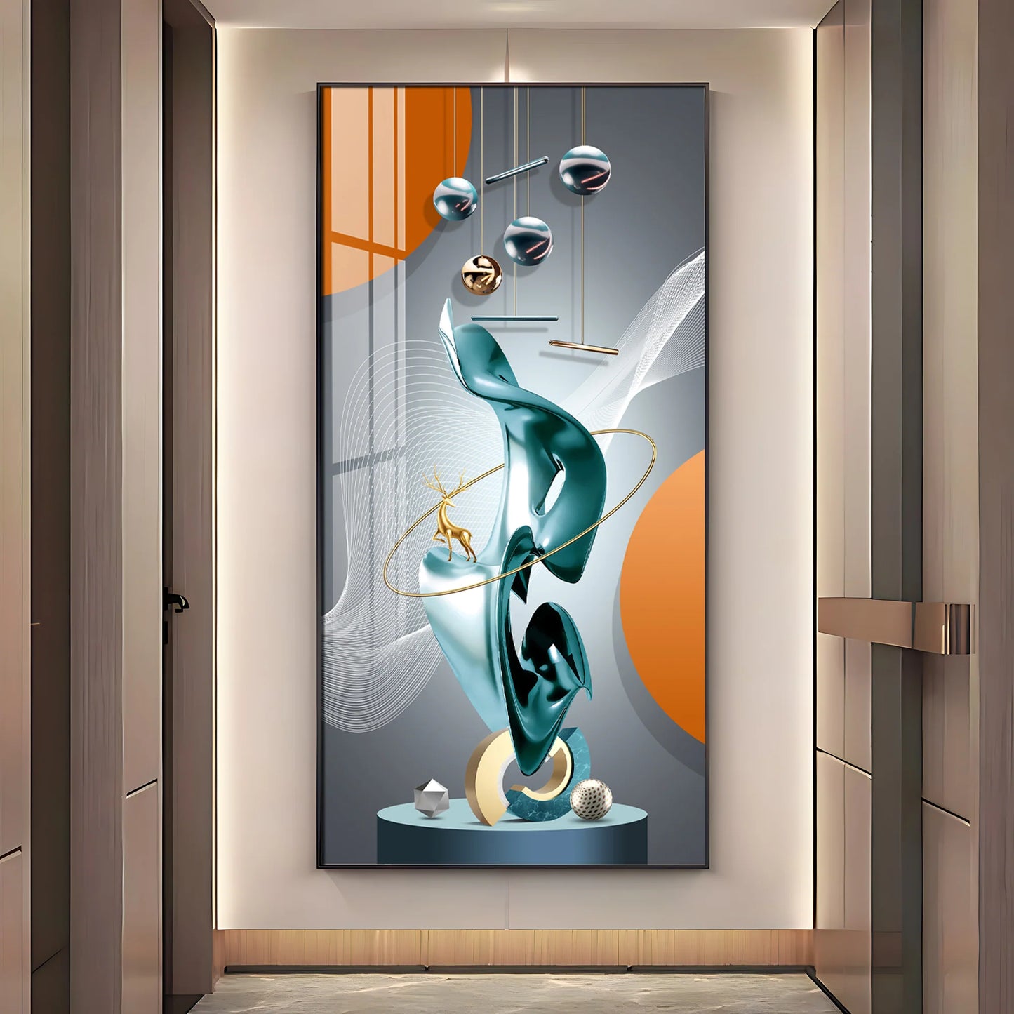 Luxury Abstract Art Premium Acrylic Vertical Wall Art