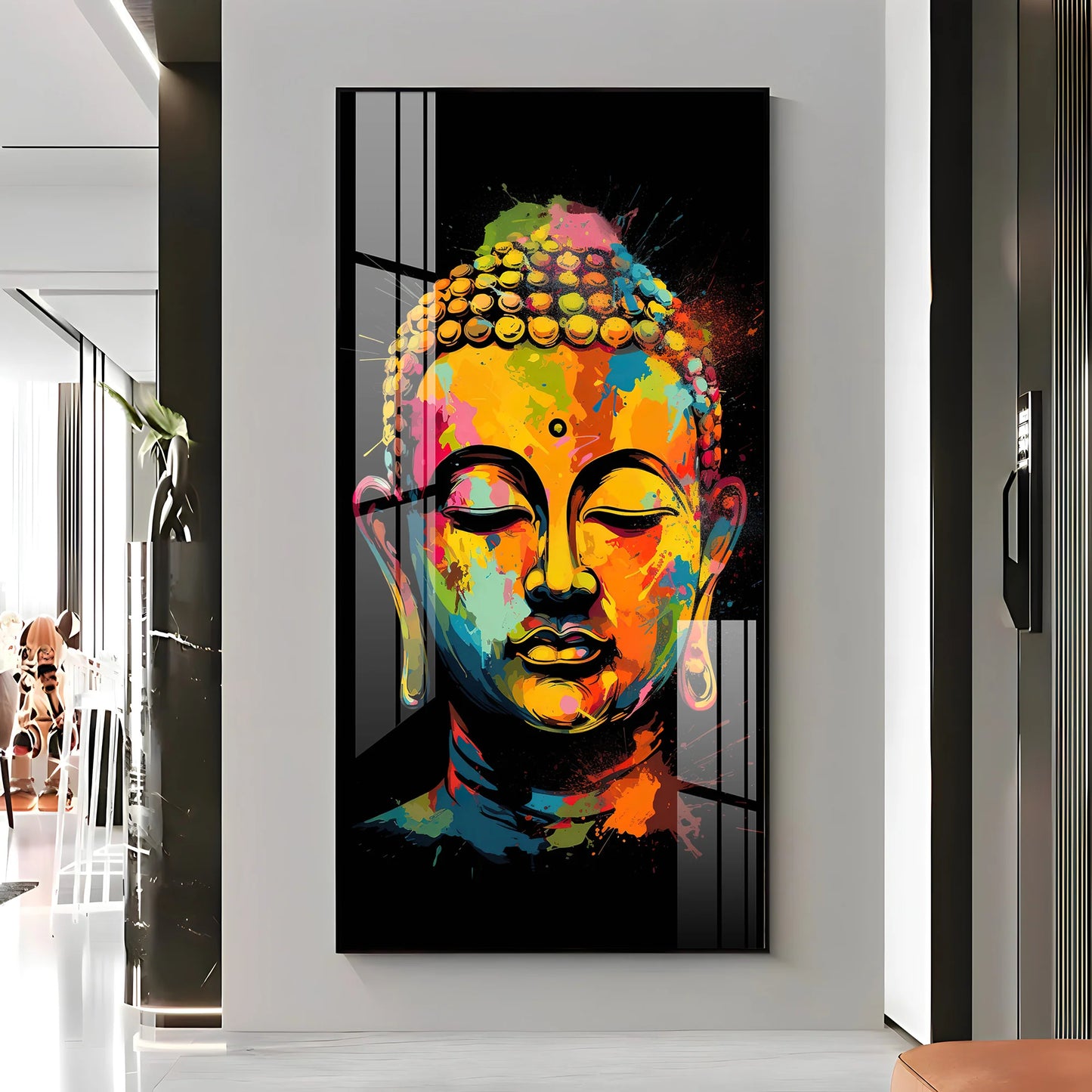 Colorful Buddha Premium Acrylic Vertical Wall Art