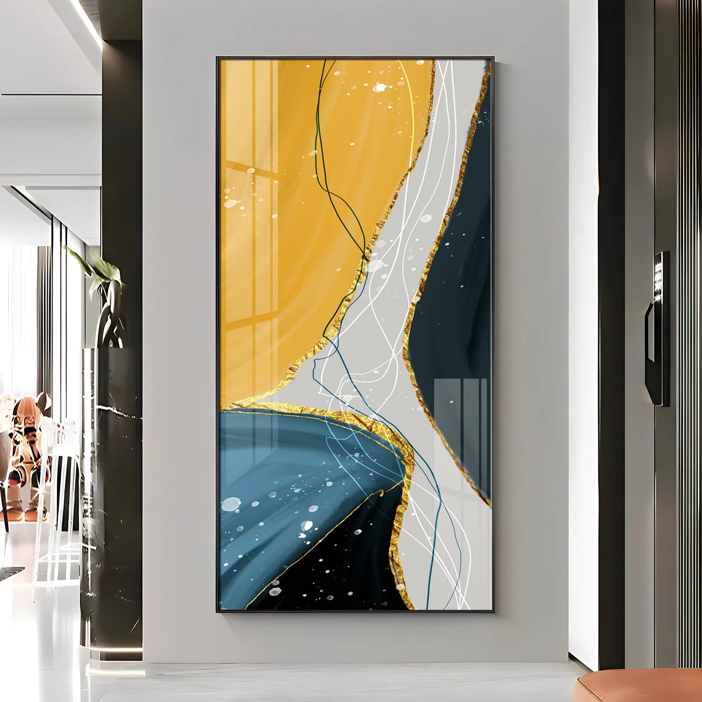 Multicolor Abstract Pattern Premium Acrylic Vertical Wall Art