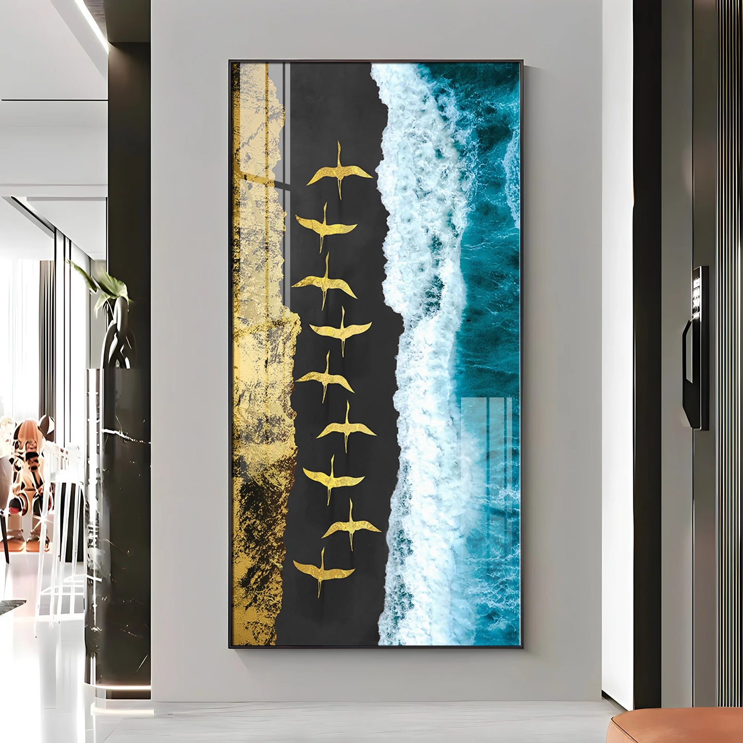 Ocean Waves Premium Acrylic Vertical Wall Art