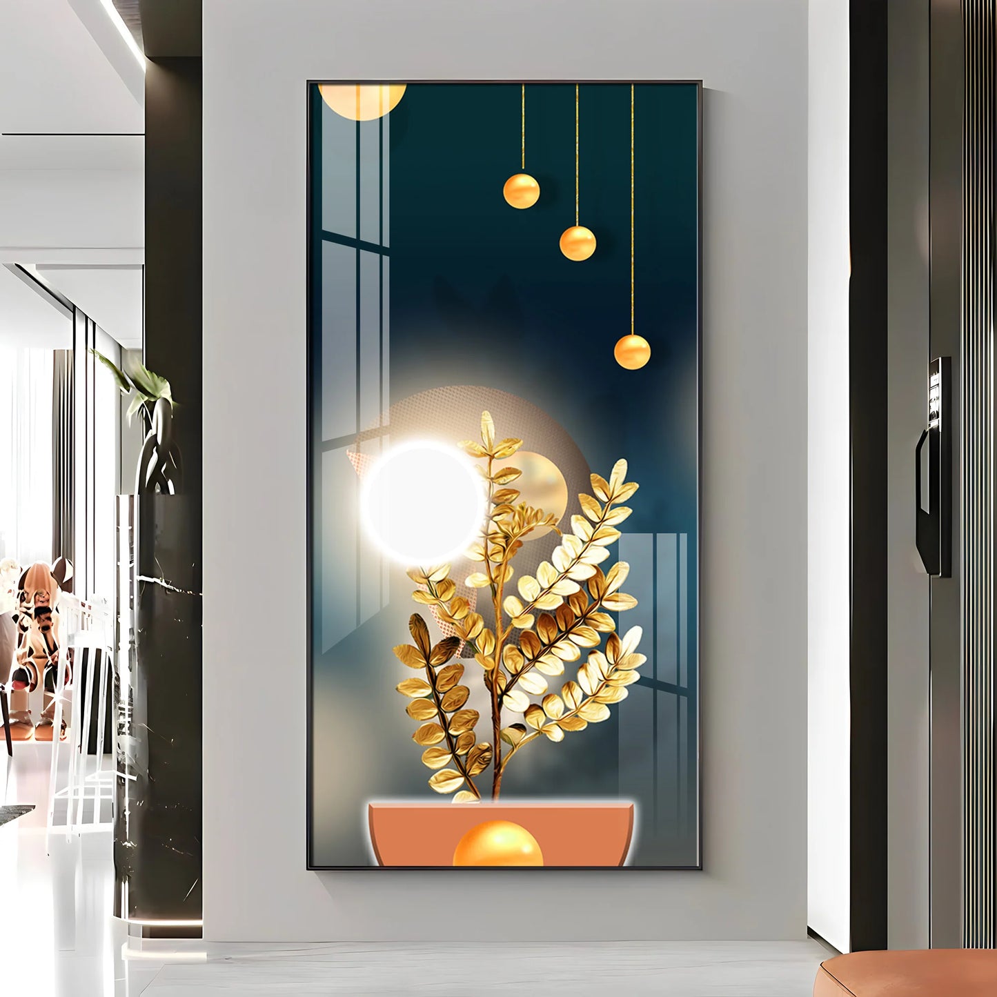 Glowing Plant Premium Acrylic Vertical Wall Art