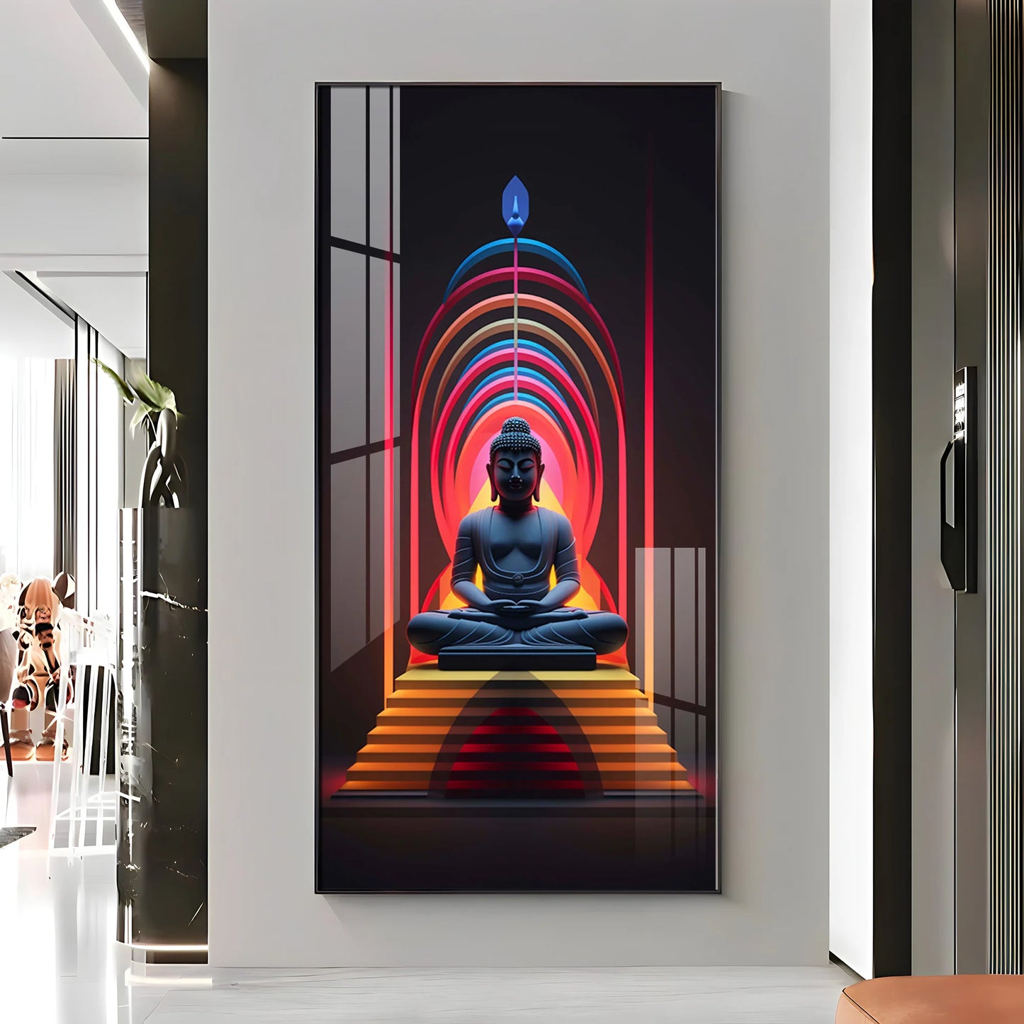 Powerful Buddha Premium Acrylic Vertical Wall Art