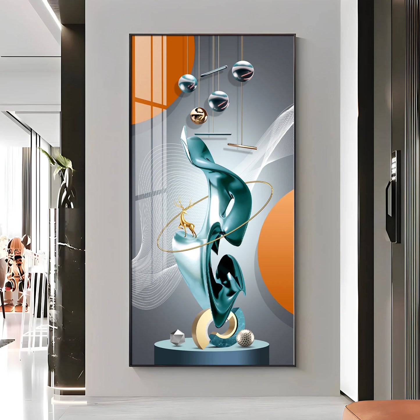 Luxury Abstract Art Premium Acrylic Vertical Wall Art