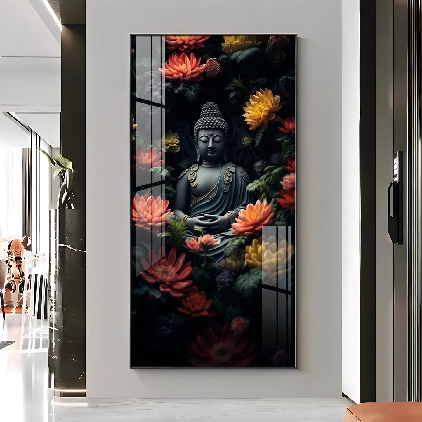 Majestic Buddha Premium Acrylic Vertical Wall Art