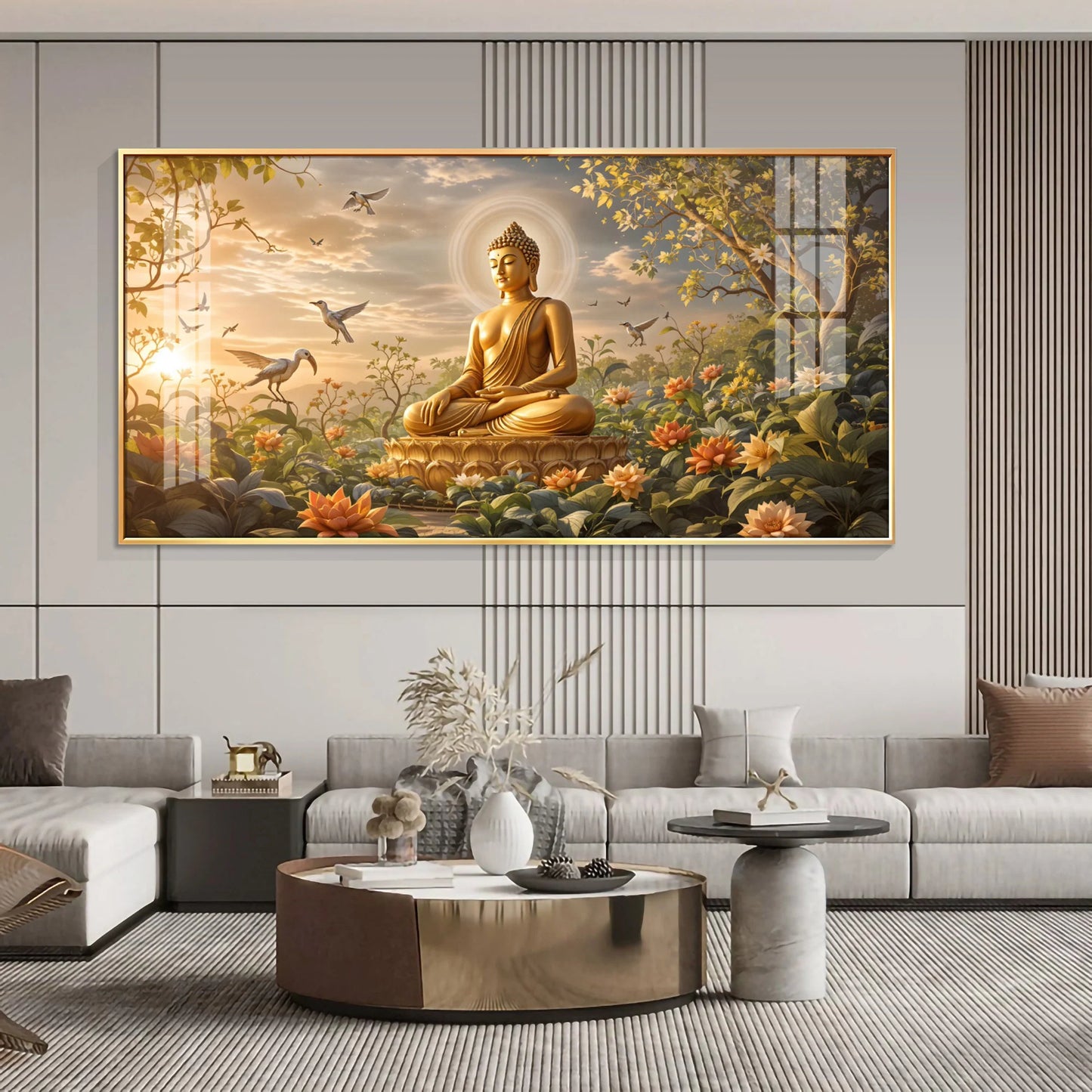 Buddha In Nature Stillness Premium Acrylic Horizontal Wall Art