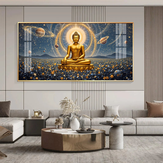 Peaceful Reflection Of Buddha Premium Acrylic Horizontal Wall Art