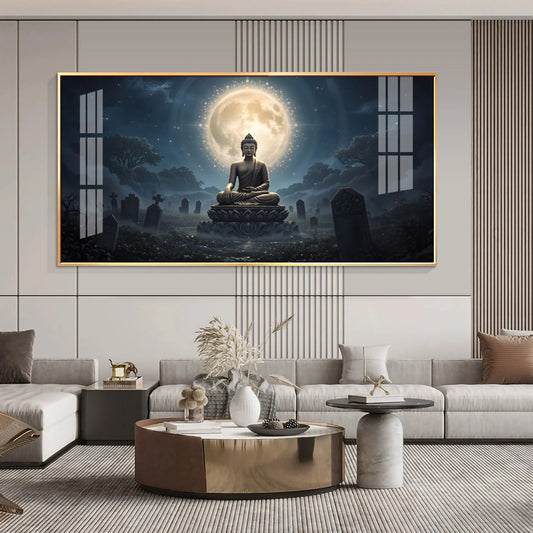 Calm Reflections Of Buddha Premium Acrylic Horizontal Wall Art
