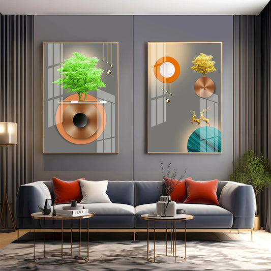 Nature Grace Premium Acrylic Vertical Wall Art (Set Of 2)